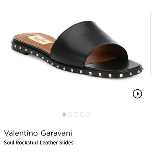 Valentino Soul Rockstud Leather Slides